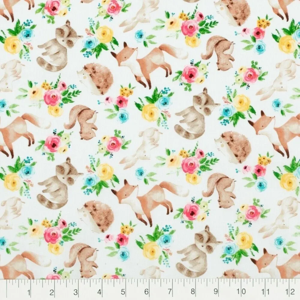 Create It Spring Pals Sewing Fabric Forest Animals Precut 36 X 42-in Cotton NEW